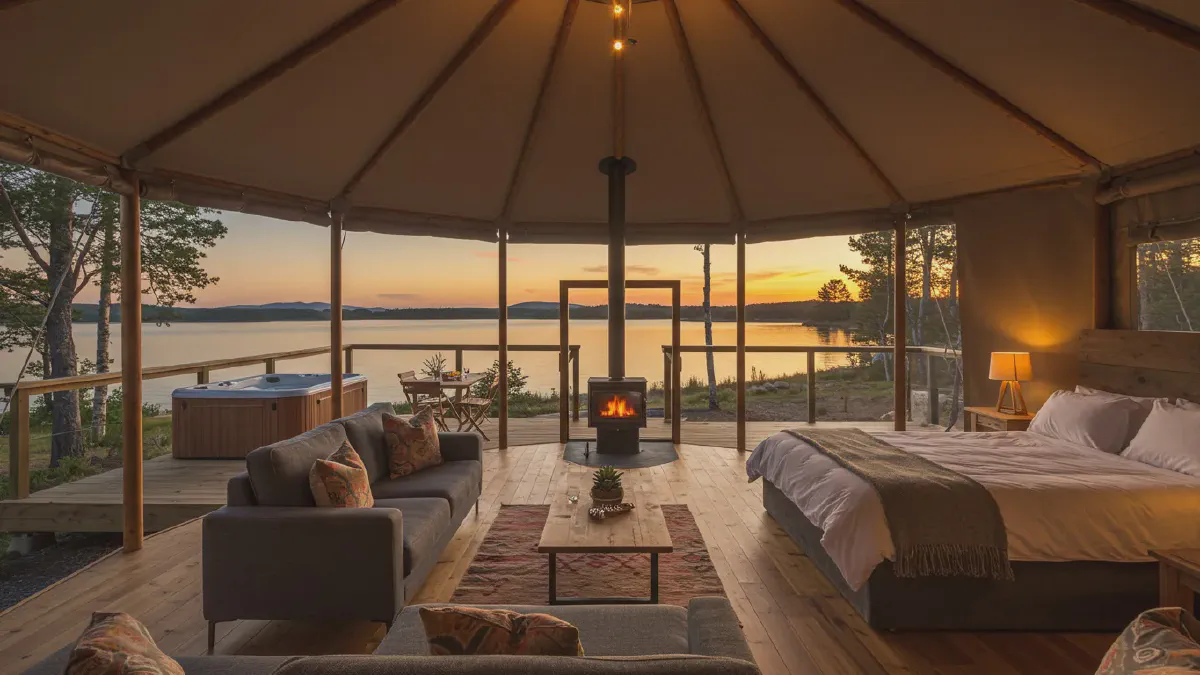 Luxury glamping scene in Ontario Luxury glamping scene in Ontario